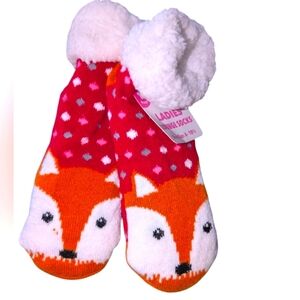 Fox Design Kids slipper Socks - Orange and White